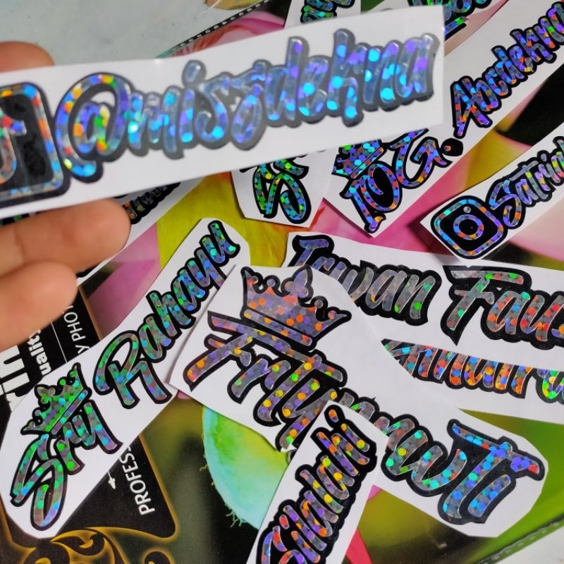 NEW!! VIRAL CETAK STIKER CUTTING MAHKOTA HOLOGRAM GLITTER| STIKER PROMO CUSTOM NAMA