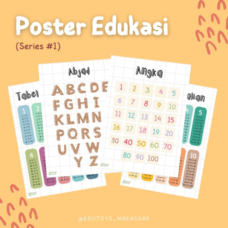 

Poster Gambar Edukasi A3 Series #1 Abjad Angka Bilangan Perkalian Pembagian