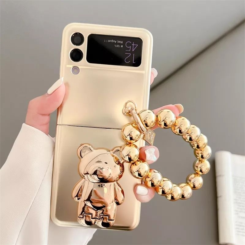 Casing Z Flip 3 Gold Bear