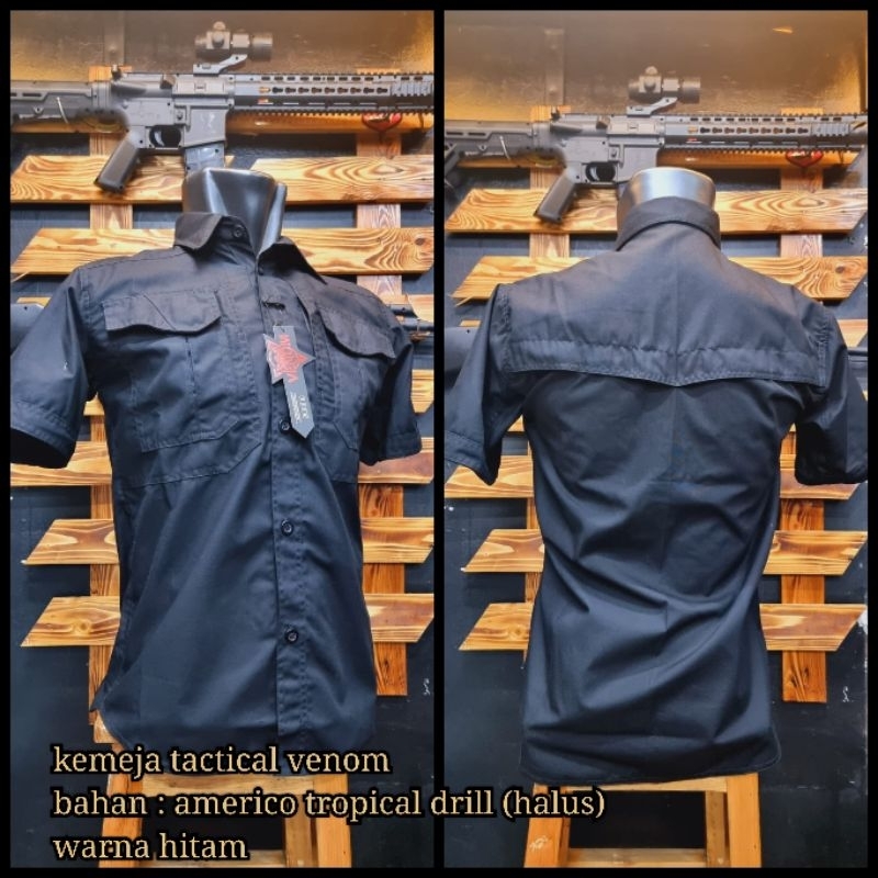 KEMEJA TACTICAL VENOM BAHAN PASADA AMERICO DRILL HALUS