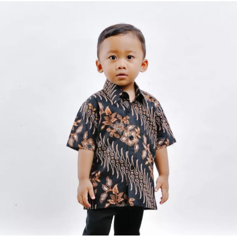 Kemeja Batik Anak Pendek motif seno pelandang Usia 1-12 Tahun