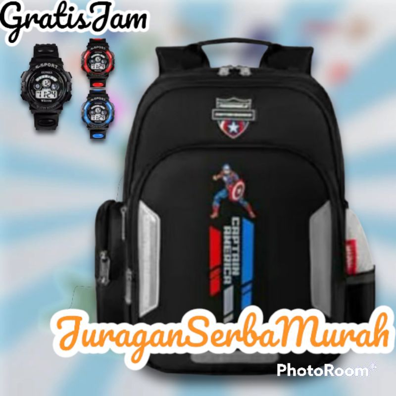 Tas Ransel SD Superhero Gratis Jam Murah