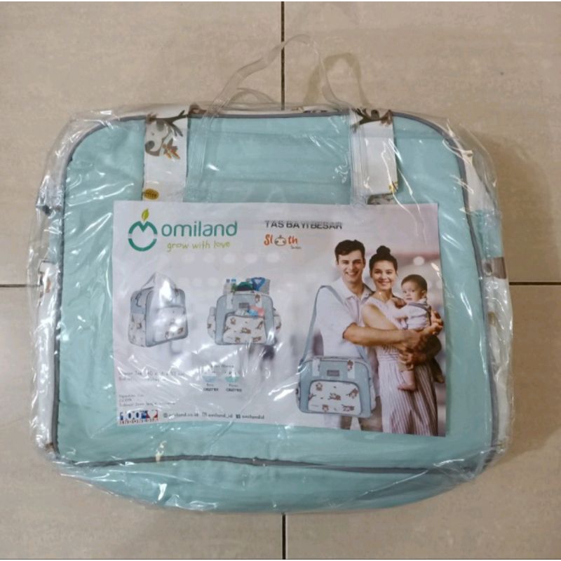 Promo  !! OMILAND Tas Bayi Besar/ Medium/ Kecil Panda Series Abu Saku Print - OBT4331 - TAS BAYI UKURAN BESAR