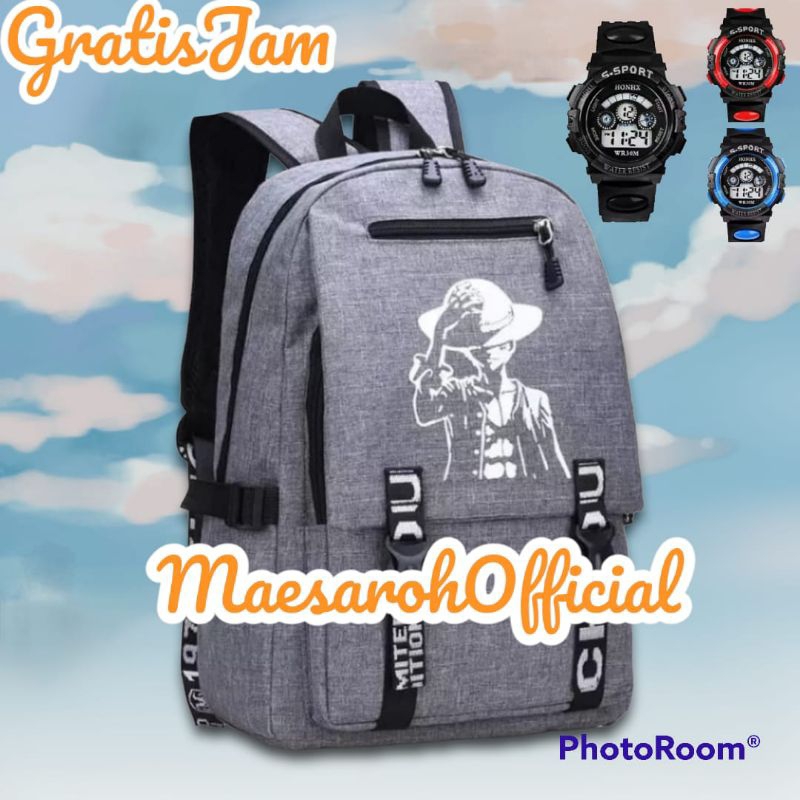 Tas Ransel Sekolah Dasar SD SMP karakter One Piece