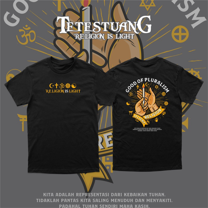 [COD] Tetestuang Kaos Pluralisme Nyala Perdamaian | Kaos Peace | Toleransi