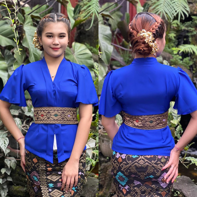 kebaya Kartini lengan rumbai kupu - kebaya polos modern