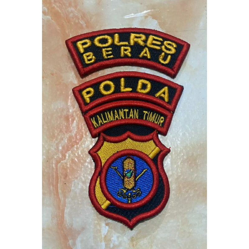 Logo polda+ polres Bordir Timbul