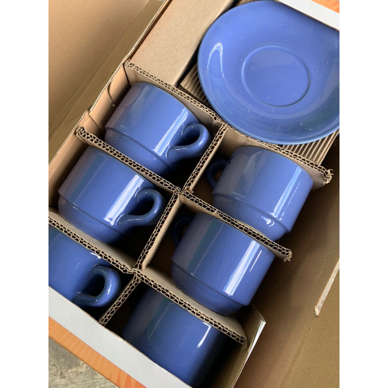 Cangkir lepek | Cangkir set | cangkir tatak Lucky 12pcs cup&saucer