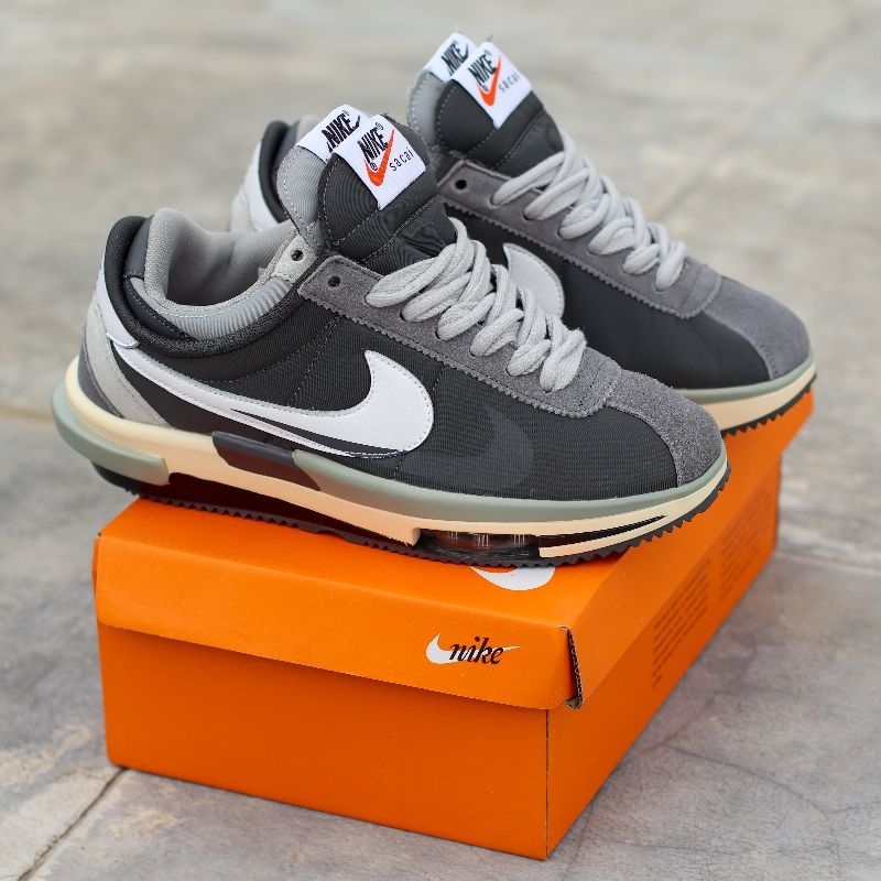 SEPATU NK SACAI X CORTEZ GREY IVORY