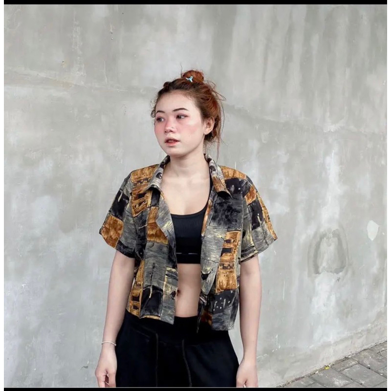 RD FASHION - KEM PATTERN / KEMEJA VINTAGE CROP