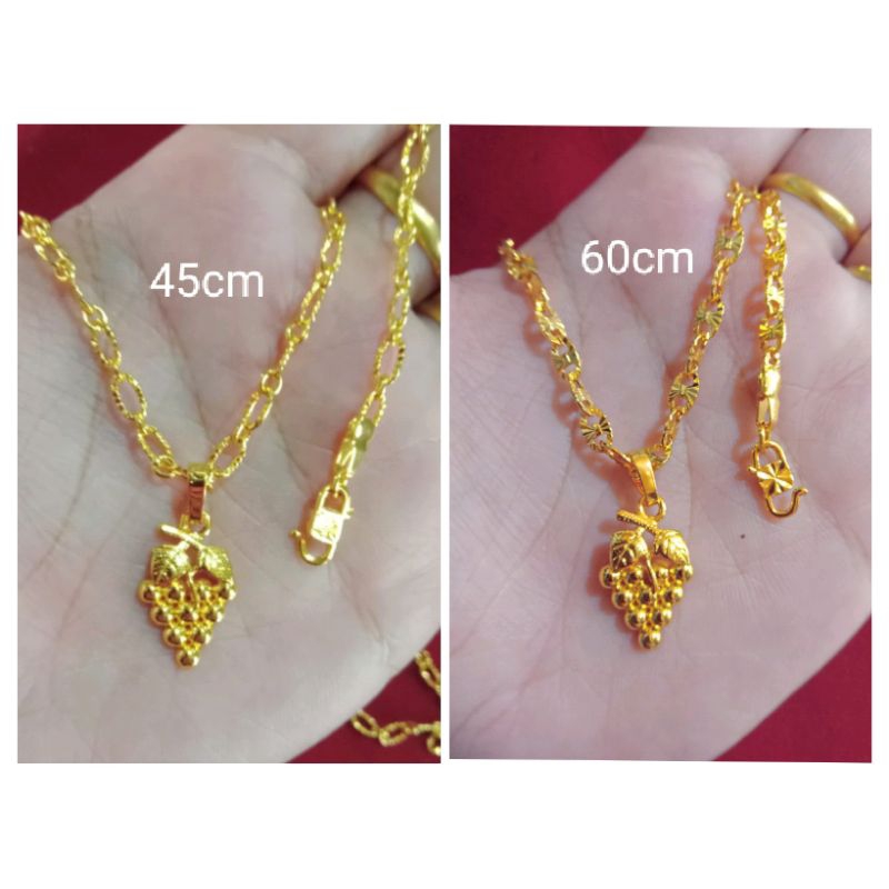 kalung pecah kopi anggur 45cm dan 60cm lapis emas 24k