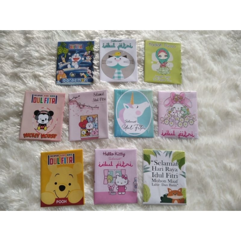 

Amplop (isi 10 pcs) angpau lebaran idul fitri hadiah viral promo glossy lucu karakter bunga free plastik premium karakter ukuran kartun doraemon mickey mouse hello kitty winnie the pooh muslimah lucu kecil besar