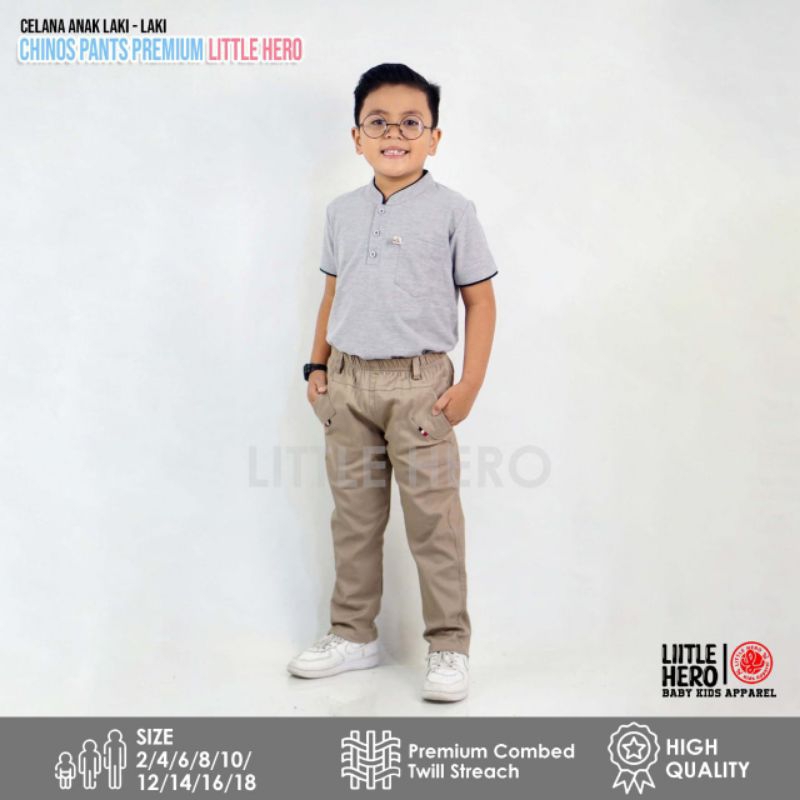 [1-13T] CELANA ANAK LAKI LAKI CHINOS CHINO PANJANG 1-13 TAHUN LITTLE HERO ORIGINAL ALTHAu / CELANA CHINOS PANJANG ANAK COWOK PREMIUM ORIGINAL BY LITTLE HERO / CHINOS PANTS PREMIUM LITTLE HERO