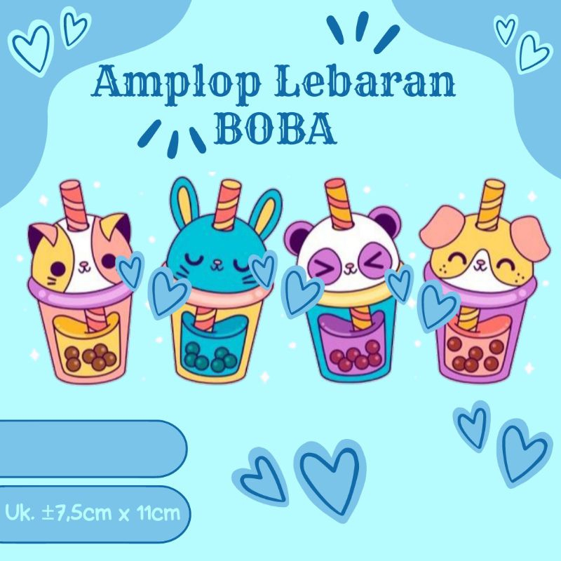 

(12 pcs) amplop lebaran unik karakter boba