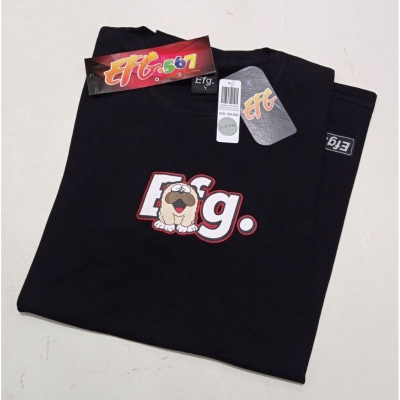 Kaos atasan T-shirt pria/wanita efg Dog Lengan pendek