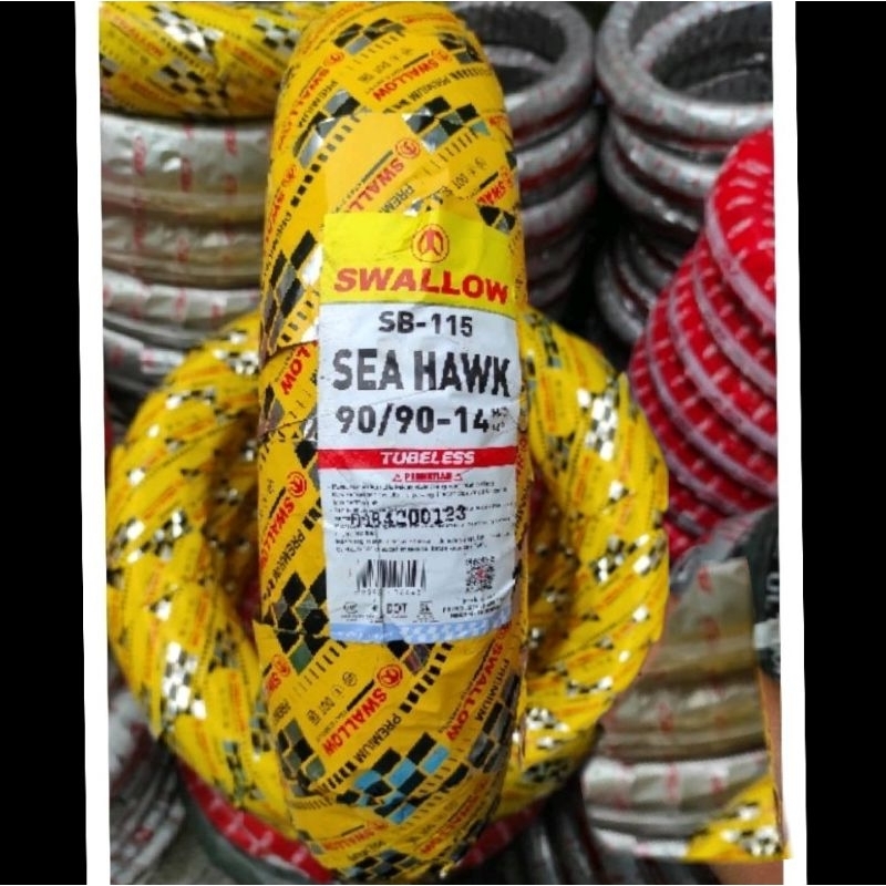 BAN TUBLES MATIC SWALLOW SEA HAWK 90/90-14 BAN BARU ORIGINAL FREE PENTIL,UNTUK SEMUA MATIC