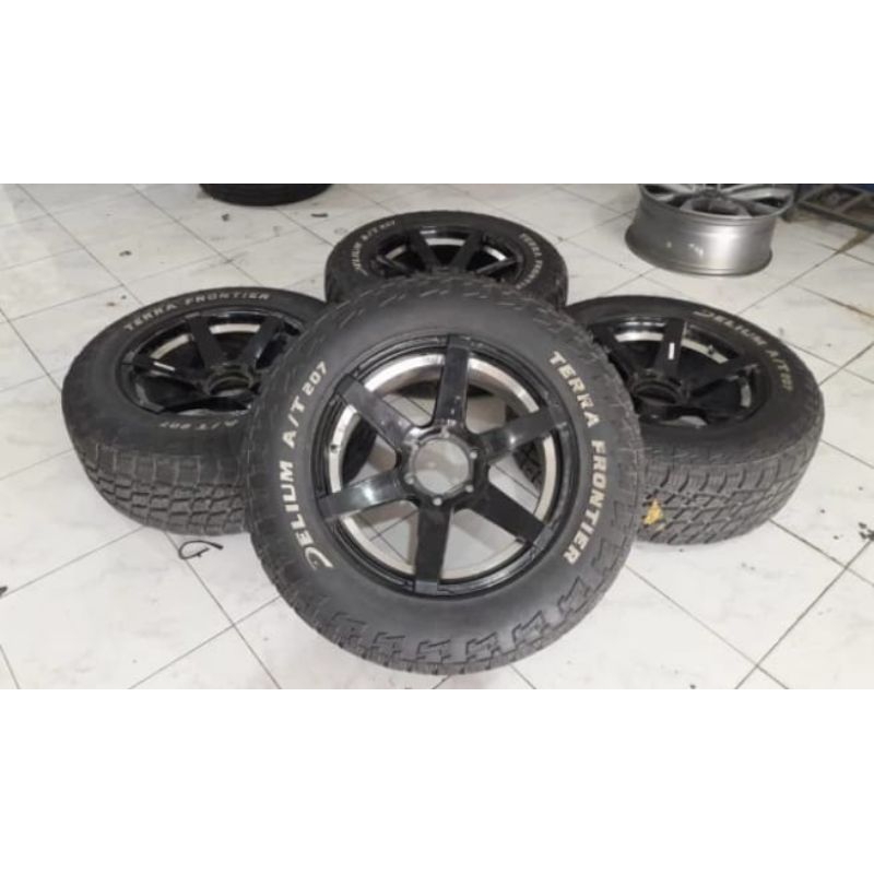 Velg mobil second Lenso ring 18x9,5 pcd 6x139 ban 285/60/18 Delium cocok pajero,fortuner,hylux,dll