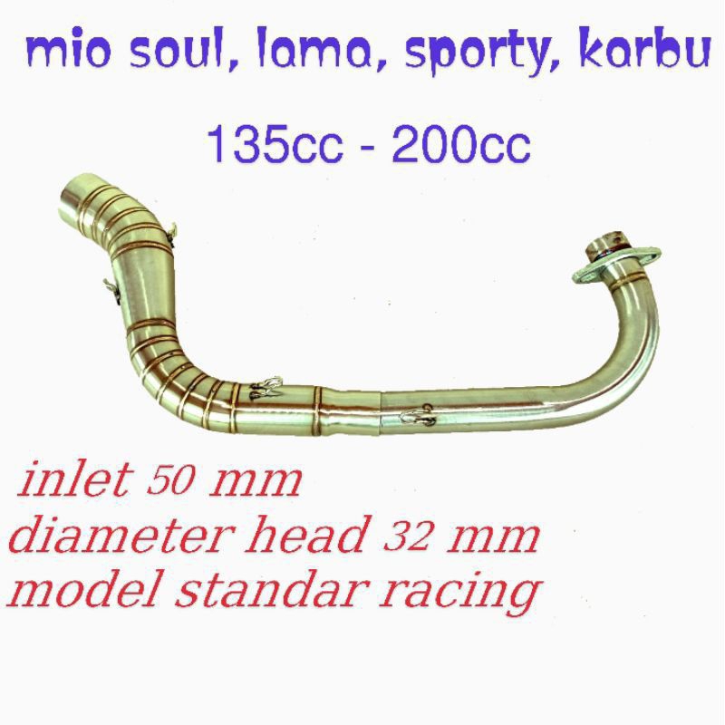 leher knalpot racing stainlis Inlet 50 bure up 110 115 200cc mio sporty Mio smile Mio soul