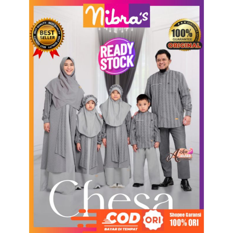 READY STOCK SARIMBIT CHESA GREY NIBRAS / SARIMBIT NIBRAS TERBARU 2023 / BAJU COUPLE KELUARGA / BAJU 