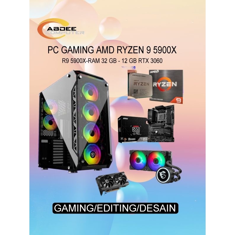 PC GAMING RYZEN 9 5900X RAM 32 GB NVME 256 GB VGA 12 GB RTX 3060
