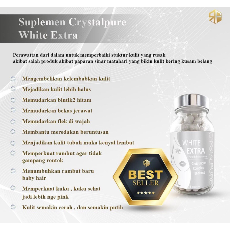 (READY STOK) WHITE EXTRA CRYSTAL PURE