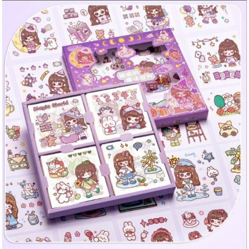 

RK Sticker Momo Masu Rainbow Mix 4 warna 100pcs