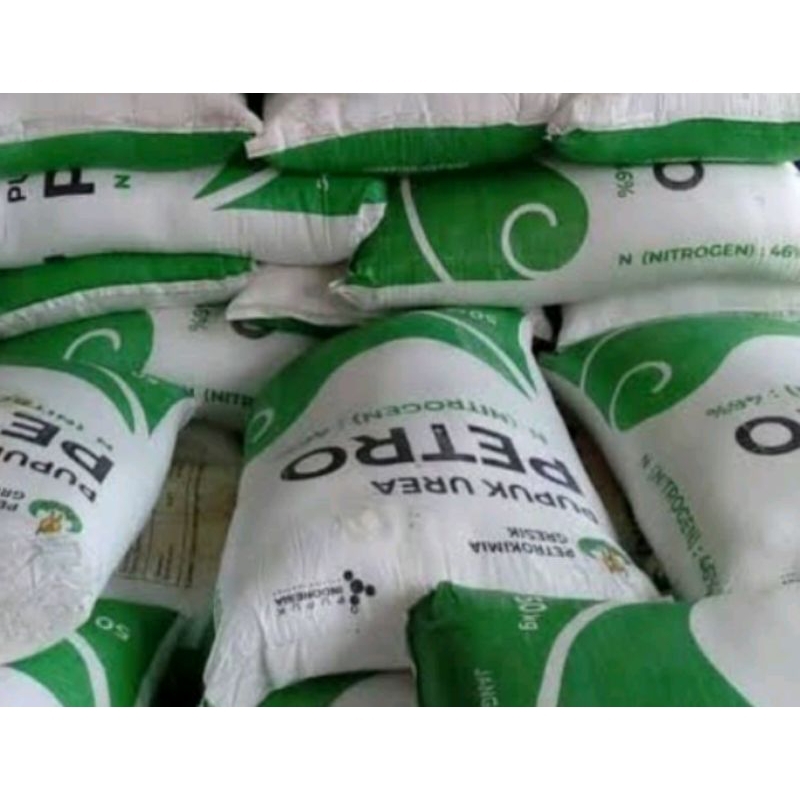 Pupuk Urea Petro (NonSUBSIDI), Nitrogen 46%. Kemasan Repack 1 kg dan 5 Kg kemasan Pabrik