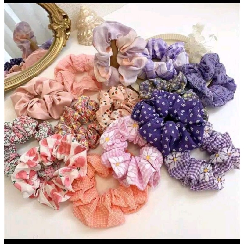 IIKAT RAMBUT SCRUNCHIE / IKAT RAMBUT CEMOL / IKAT RAMBUT SCRUNCHIE MOTIF