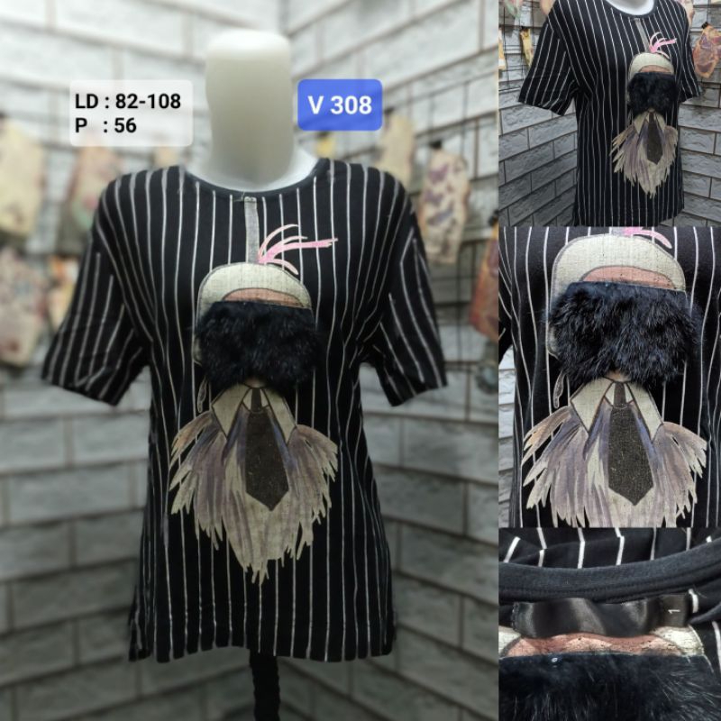 blouse kaos wanita V 308