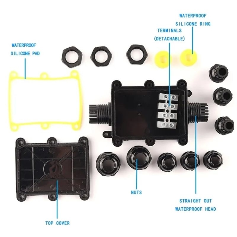 Waterproof IP68 Box Kotak Konektor Kabel Tahan Air Anti Air Penyambung Kabel Besar