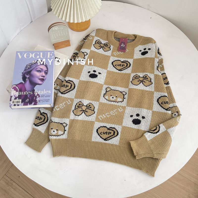 Azizah Sweater Rajut Wanita Motif Panda