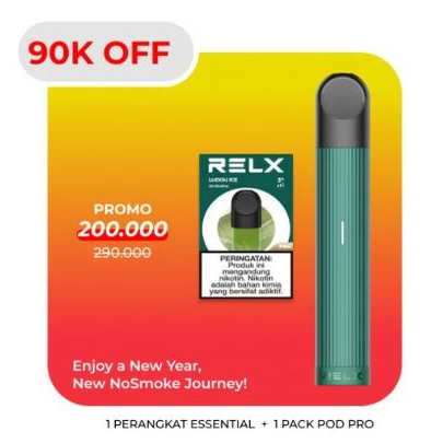 RELX Bundle Essential Green Device and Pod (Isi 1 Pod)