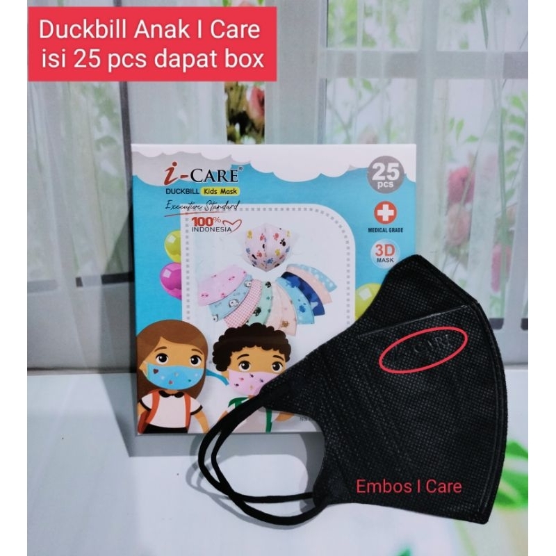 Masker Duckbill Anak Putih Polos Embos Kemenkes Premium