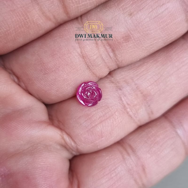 CGL Certified Rare,Rose Carving,Heated 1.20 Cts RUBY Madagascar