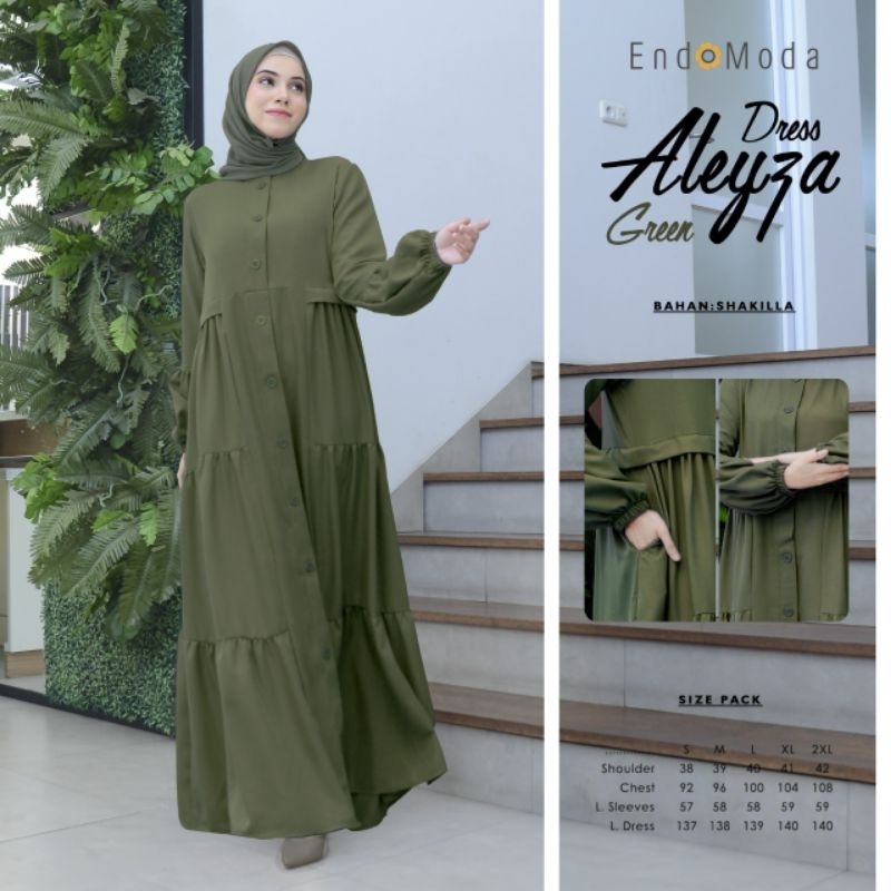 ENDOMODA DRESS ALEYZA GAMIS POLOS PROMO TERLARIS ORIGINAL