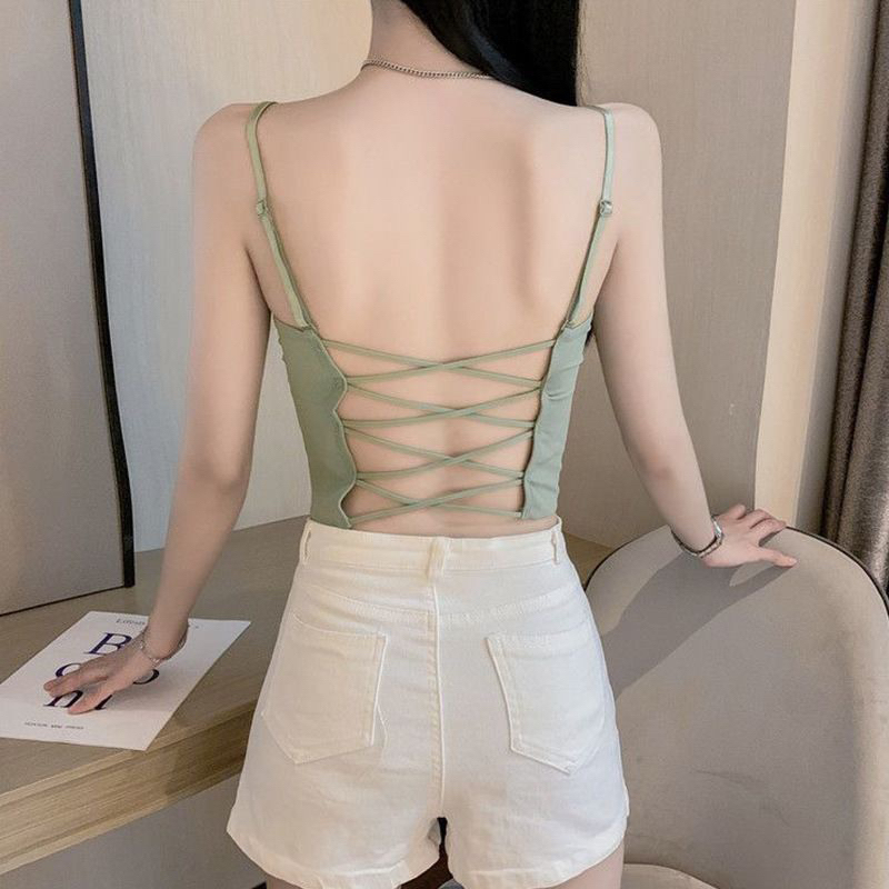 Tanktop Bra Fashion (T79)Tanktop Wanita Punggung Terbuka dengan Tali Import Atasan Seksi