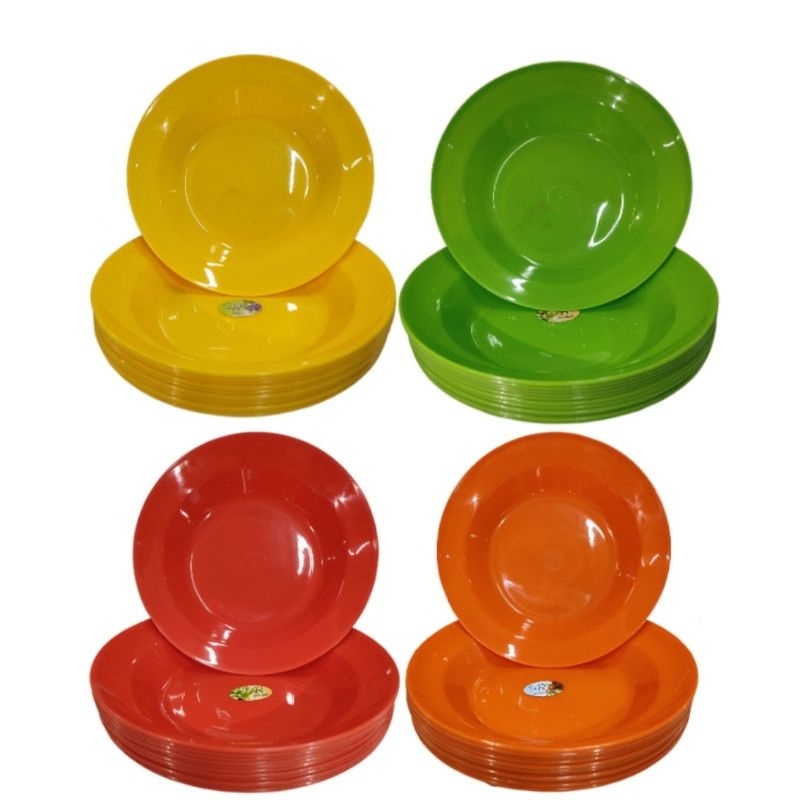 Piring plastik food grade CRYSTAL MELAMIN 1 kg isi 24 pcs