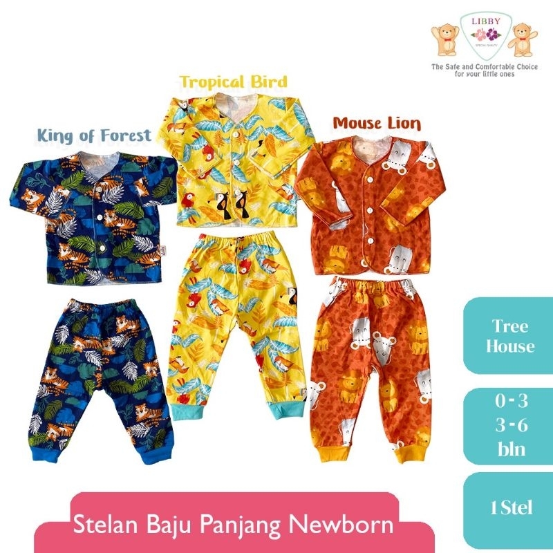 Libby Baby Baju Bayi Setelan Panjang Setelan enchanted Libby carnival polos Newborn 3-6 Bulan