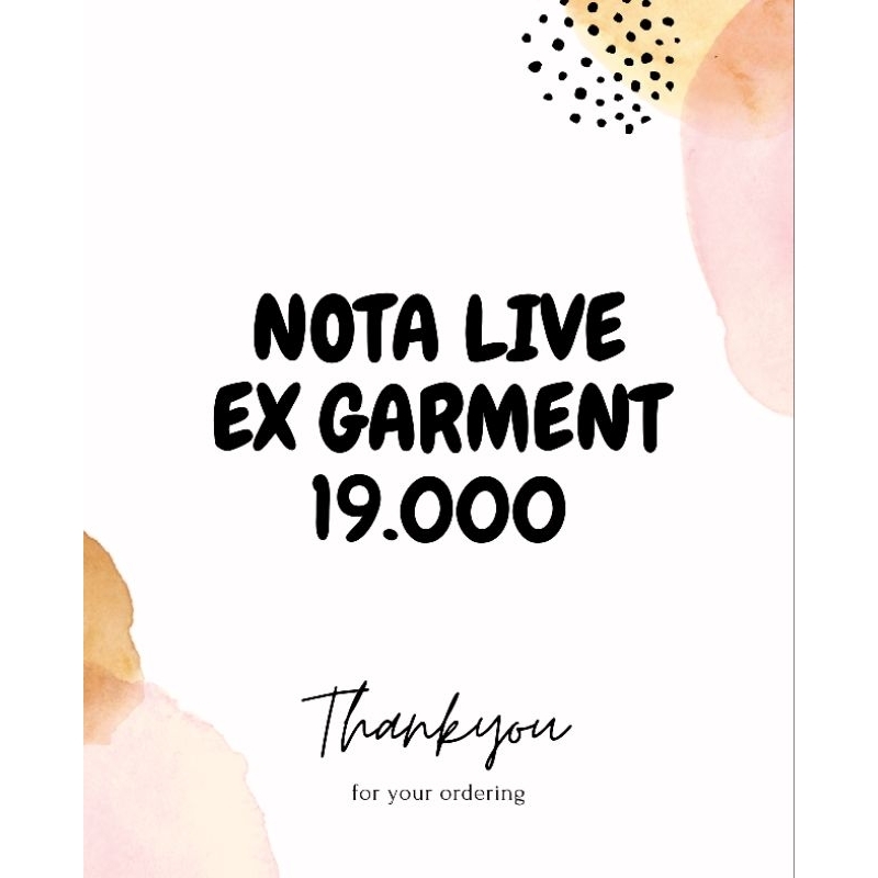 Nota live special ex garment