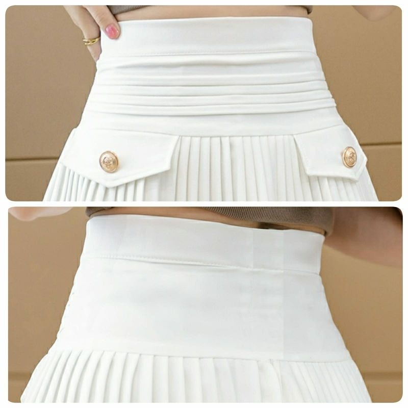 MDLV ~ 5577# Varvara Pleated Mini Skirt Rok Korea Import
