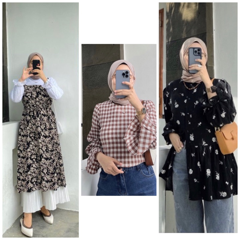 Viyona/Grida Crinkle Blouse/Linen Erica Dress by outfix