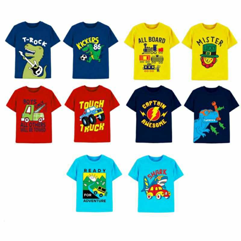 Kaos Anak Laki-Laki / Cowok Lengan Pendek Size 1-3