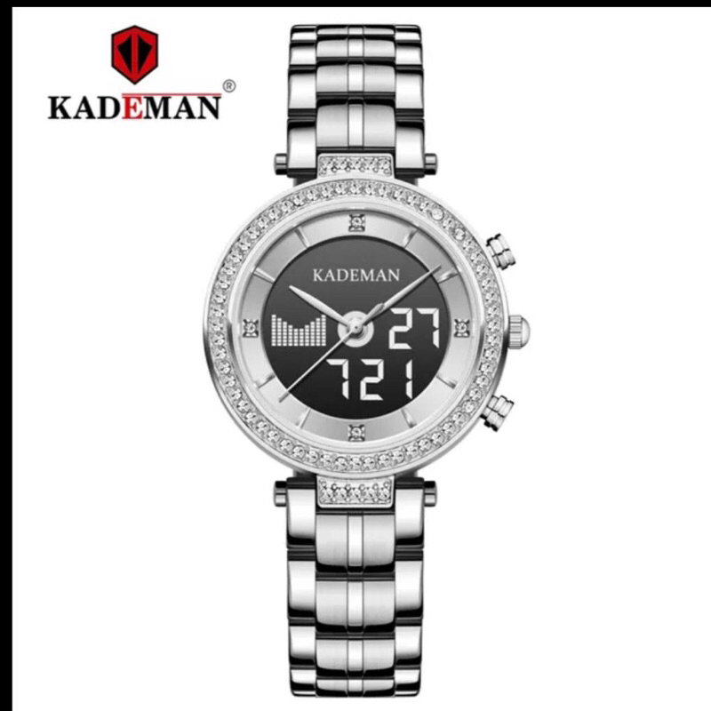 jam tangan kademan wanita K7015L double time Analog-Digital