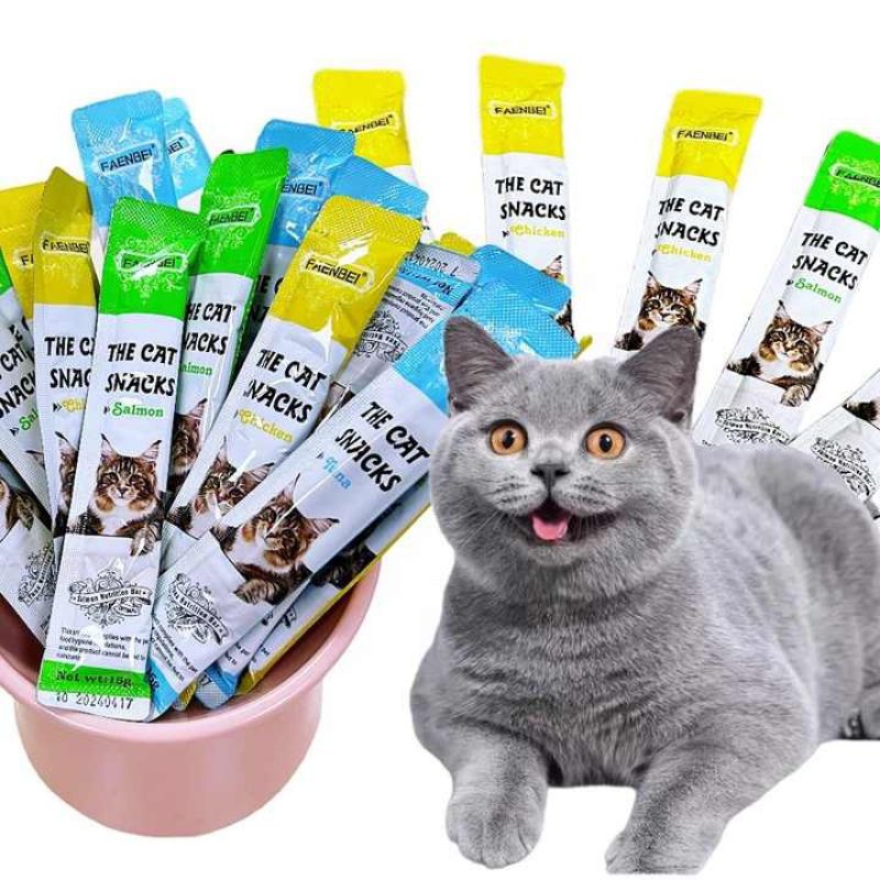 Snack Kucing Tuna Ayam Ikan Salmon 15gr Faenbei - Makanan Basah Kucing Anak Dewasa