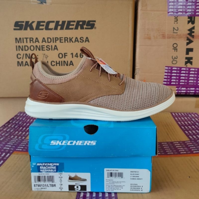 Sepatu Skechers Camda Beket Lt Brown 8790131/LTBR Men's Shoes Original