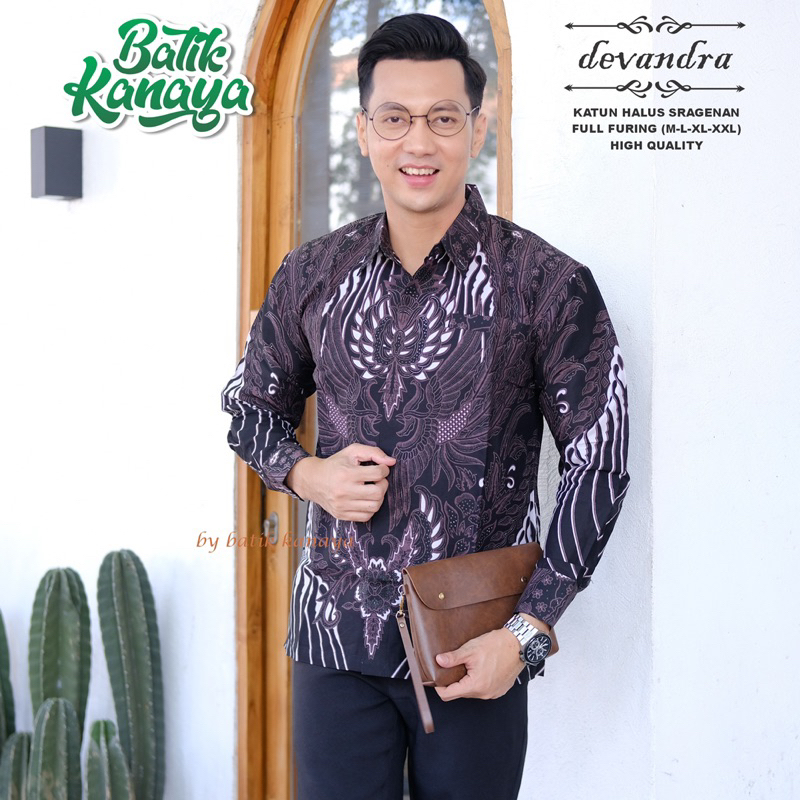 DEVANDRA kemeja batik pria Full Furing Bahan Katun PREMIUM