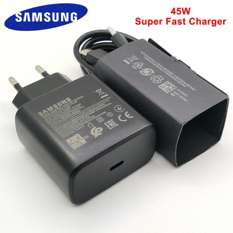 45W Charger Samsung ori Type C to C Super Fast Charge 45watt Note 10 10+ S10 S20 S21 S22 S23 ULTRA A52 A53 A71 A72 A73 M51 M52 M53