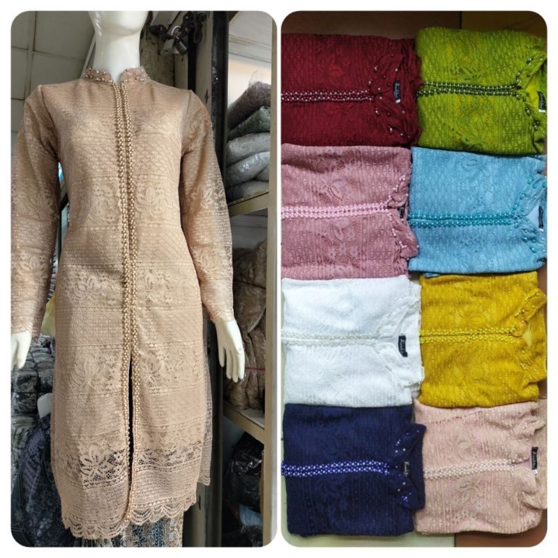 setelan brokat/kebaya modern/kebaya pesta/brokat malika/tunik atasan