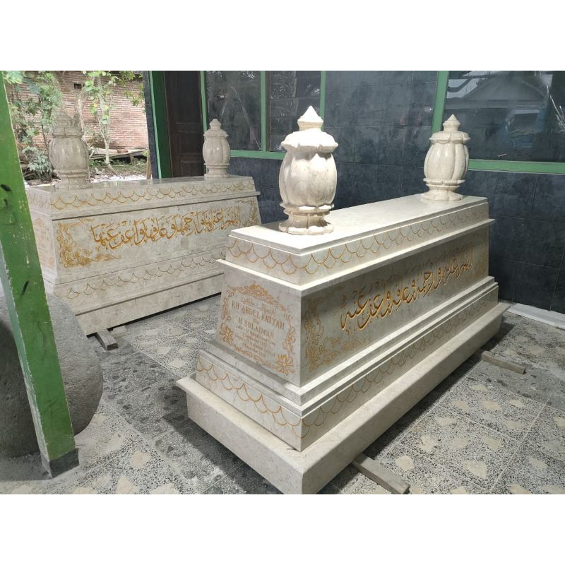 Kijing Marmer Model Keraton Batu Nisan Marmer Kijing Marmer Mataram Kijing Makam Kaligrafi Maesan Ma