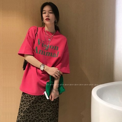 XIAOZHAINV Korean Style Kaos Lengan Pendek Wanita 0730